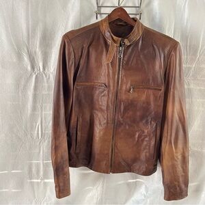 Men’s Wilsons Leather M. Julian Brown Leather Moto Jacket Size M
